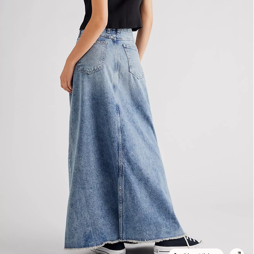 We The Free Blue Denim Skirt